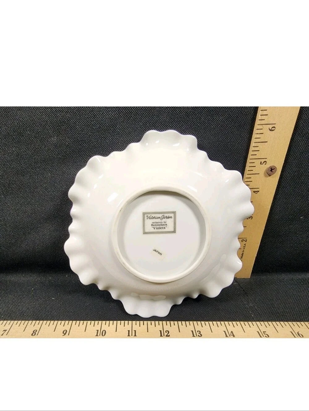 Vintage Hummelworks Violets Victorian Garden Ruffled Porcelain Plate Flawless